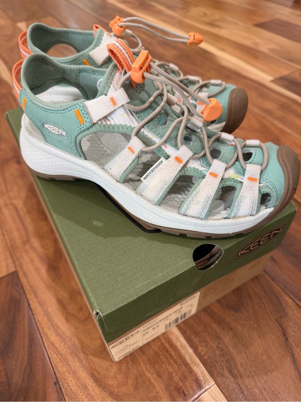 Keen Women's Astoria West Sandal in Terrazo/Granite Green